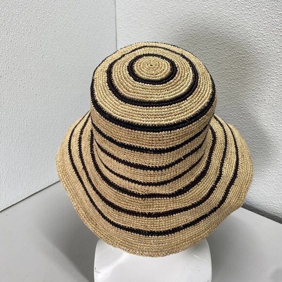 Vince Women’s Striped Woven Straw Bucket Hat - Picture 6 of 9